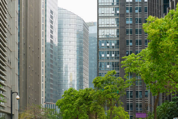 istock Green Trees and Urban Office Buildings 1482182136