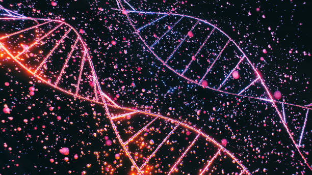 istock 3d images of DNA molecules on black background 1482183195
