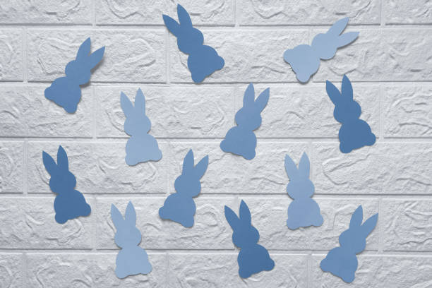 istock Home decor with paper rabbits. 1482185275