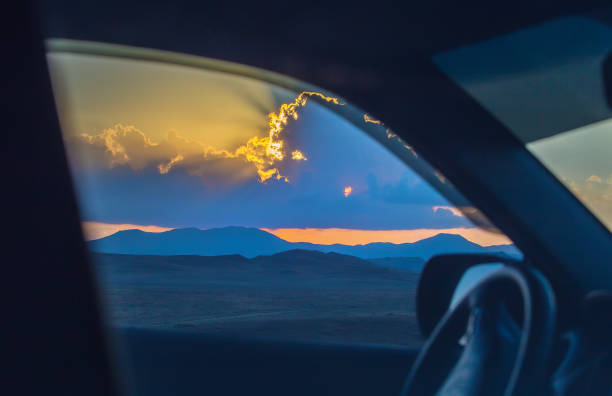 istock View from the car window on sunset in the mountains 1482187440