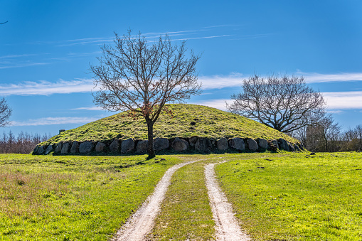 Bronze age burial mound Groenhoej in Horsens, Denmark