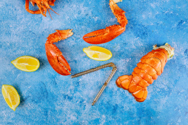 istock Gourmet freshly cooked lobster and lemon is delicious on the table 1482195062