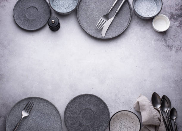 istock Craft ceramic plates, bowls and cups 1482195340