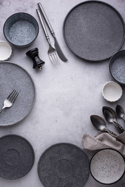 istock Craft ceramic plates, bowls and cups 1482195366