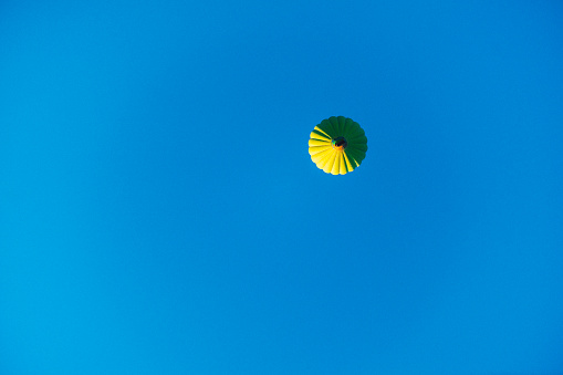 Hot air balloon in blue sky
