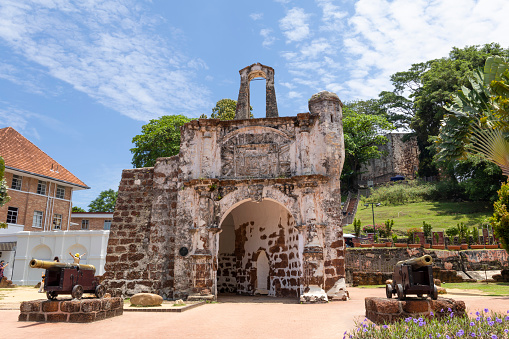 A famosa Fortress Malacca. The remaining part of the ancient fortress of melaka, Malaysia
