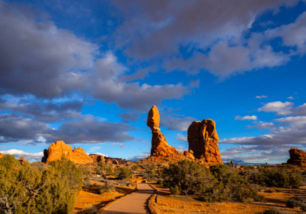 Footpath to Balanced Rock. Moab, Utah, USA
