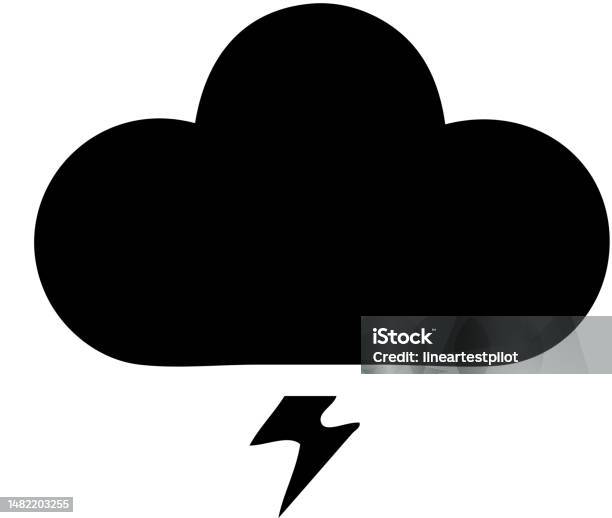Thundercloud Vector Flat Symbol Of A Thunder Cloud Stock Illustration - Download Image Now ...