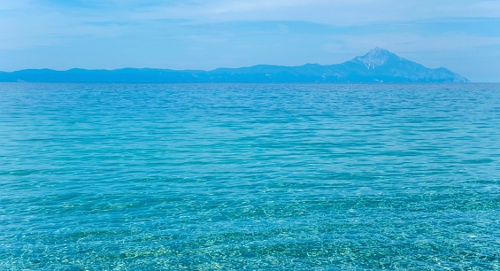 Blue water of Aegean Sea in Halkidiki