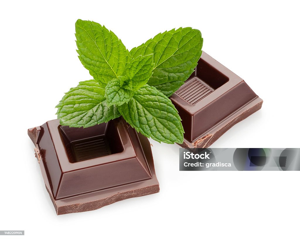 Mint color trees and a truck driving on road Leaves of green mint and dark chocolate Chocolate Stock Photo
