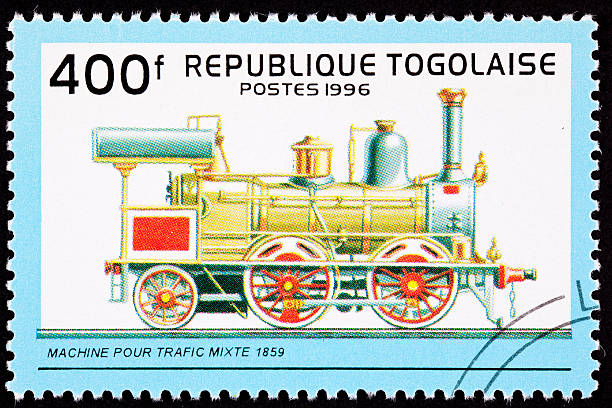 istock Canceled Togo Train  Postage Stamp Old Railroad Steam Engine Locomotive 148221041
