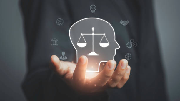 istock Business ethics Behavior and manners concept.  Businessman hold Ethics inside human mind integrity and moral symbols Company ethics culture, ESG. 1482218589