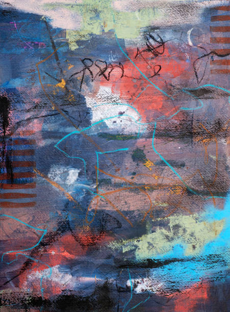 istock Modern impressionism technique. Wall poster print template. Abstract painting art. Hand drawn by dry brush of paint background texture. Oil painting style. Artistic pattern for web or graphic design. 1482219536