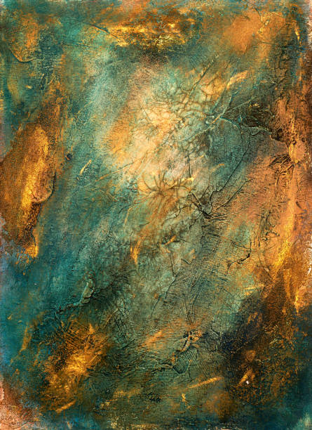istock Abstract multicolor painting wtih grunge texture on canvas. Artwork mix brush stroke, splash color and oil, acrylic paint element. Modern contemporary art  for wallpaper background 1482219976