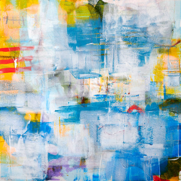 istock Abstract multicolor painting wtih grunge texture on canvas. Artwork mix brush stroke, splash color and oil, acrylic paint element. Modern contemporary art  for wallpaper background 1482220076