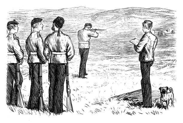 British satire caricature comic cartoon illustration British satire caricature comic cartoon illustration firing squad stock illustrations