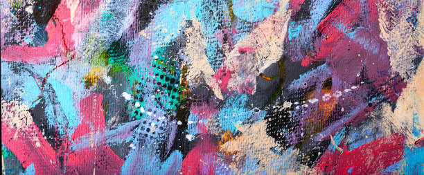 istock Modern impressionism technique. Wall poster print template. Abstract painting art. Hand drawn by dry brush of paint background texture. Oil painting style. Artistic pattern for web or graphic design. 1482221672