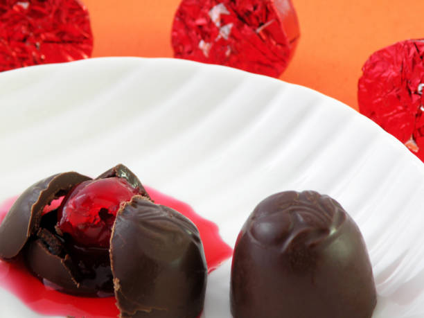 istock Chocolate bonbon with cherry and liquor 1482223146