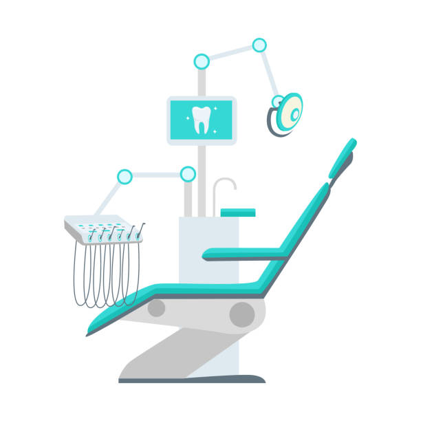 стоматолог стул - dentist dentist office dentists chair cartoon stock illustrations