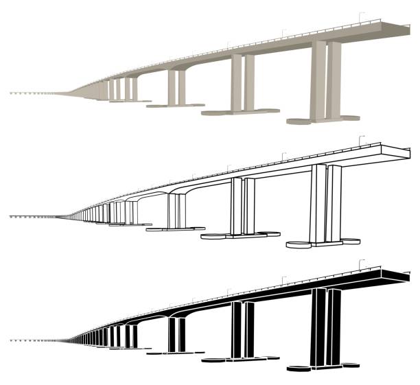 ilustraciones, imágenes clip art, dibujos animados e iconos de stock de puente niteroi en río de janeiro, brasil - guanabara bay