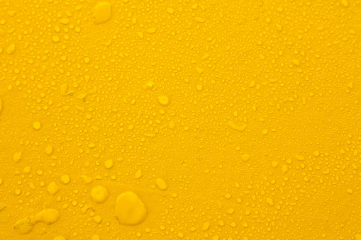 Water drops on a yellow background.