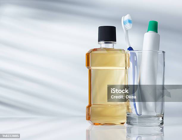 Dental Hygiene Products Stock Photo - Download Image Now - Mouthwash, Dental Health, Merchandise