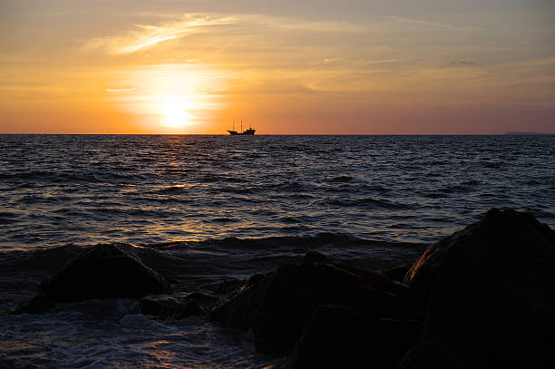 Coastal Sunset stock photo