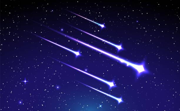 meteoriten. - sternenhimmel stock-grafiken, -clipart, -cartoons und -symbole