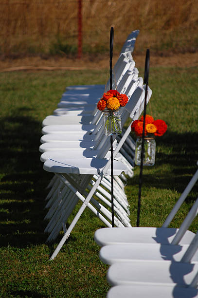 Outdoor Wedding  With Flowers stock photo