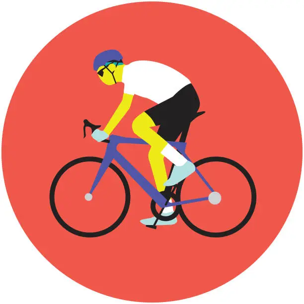 Vector illustration of male cycling icon