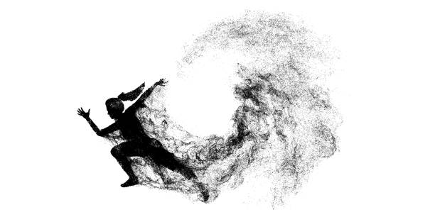 istock Abstract silhouette of a running athlete on white background. Runner woman are running sprint or marathon. Vector illustration 1482235652