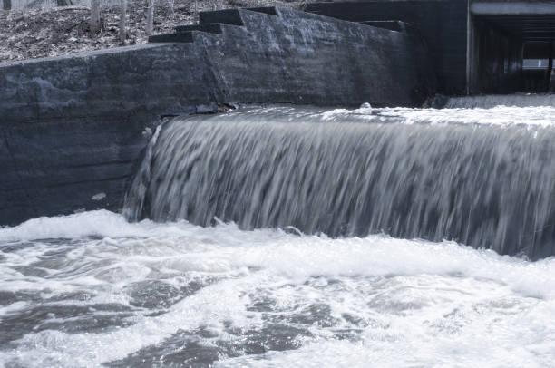 istock Wastewater flowing  from a concrete pipe. Ecology concept. 1482236371