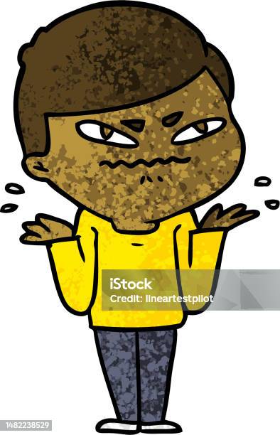 Exasperayed Drawing Cartoon Exasperated Man Stock Illustration - Download Image Now - Adult ...