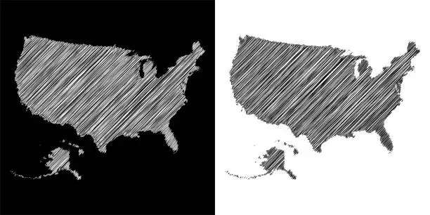 Vector illustration of United States map