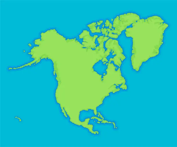 Vector illustration of Map of north america.