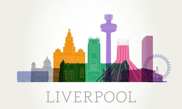 Vector illustration of Liverpool Skyline