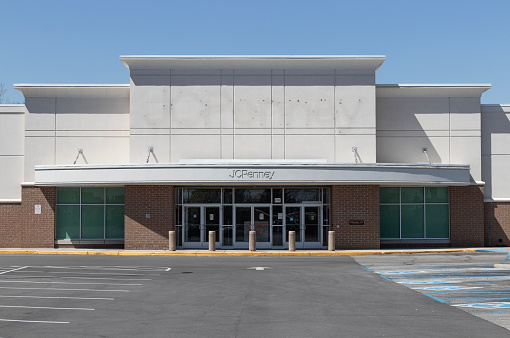 Indianapolis - Circa April 2023: Shuttered JCPenney location. After filing bankruptcy, JCPenney is being operated by Simon and Brookfield.