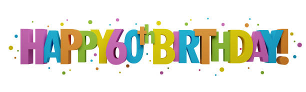 istock 3D render of HAPPY 60th BIRTHDAY! colorful typography banner 1482241963