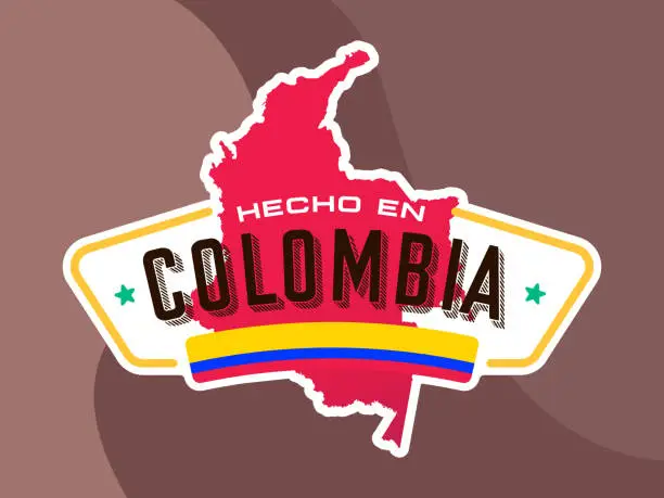 Vector illustration of Vector cartoon Colombia map icon in comic style. Colombia sign illustration pictogram. Cartography map business splash effect concept. Flag