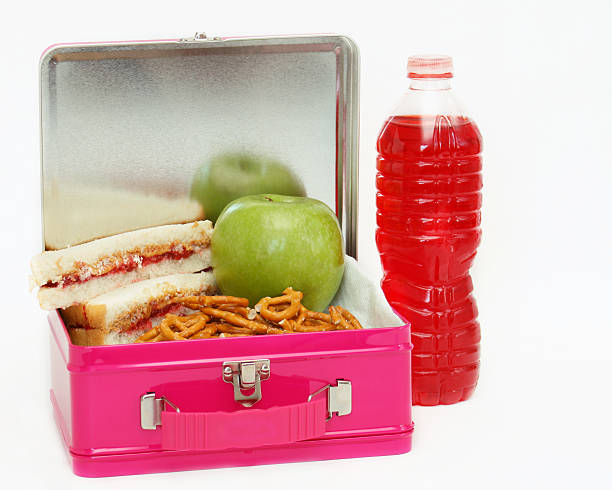 lunchbox almoço-de-rosa - lunch box lunch box metal imagens e fotografias de stock