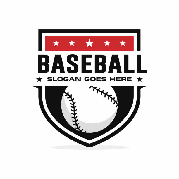 ilustrações de stock, clip art, desenhos animados e ícones de baseball logo design vector illustration - grunge shield coat of arms insignia