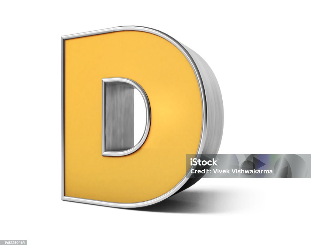 D 3d Gold Letter Golden Text 3d Gold Font Isolated On White Background ...