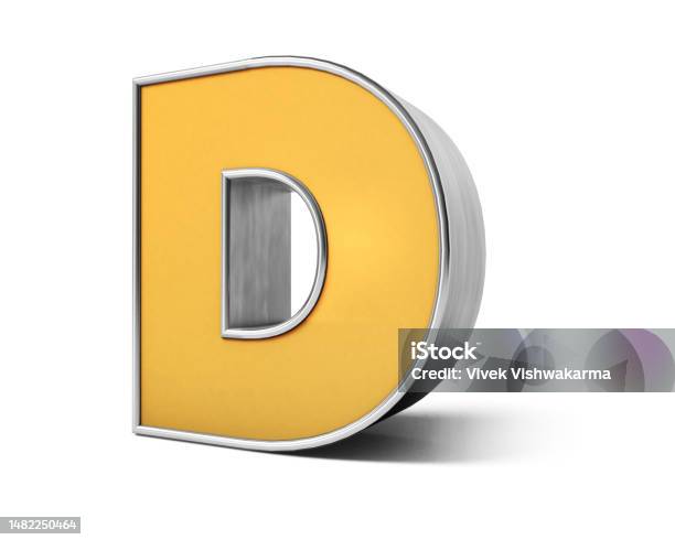 D 3d Gold Letter Golden Text 3d Gold Font Isolated On White Background ...