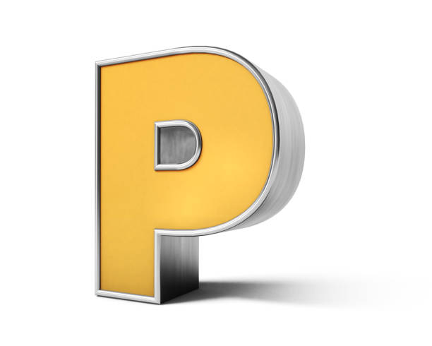 istock P 3d gold alphabet. 3D Gold alphabet isolated on white background. 3D rendering. A to Z Text. 1482250528