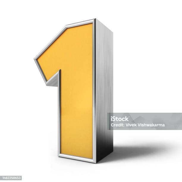 Gold 3d Number 1 3d Golden Number On White Background Stock Photo