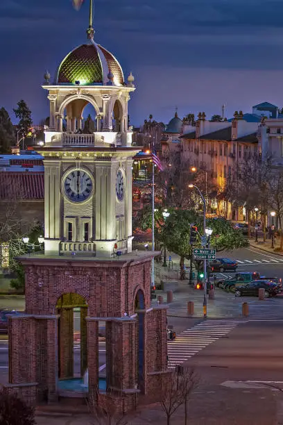 Santa Cruz California downtown clock is tower