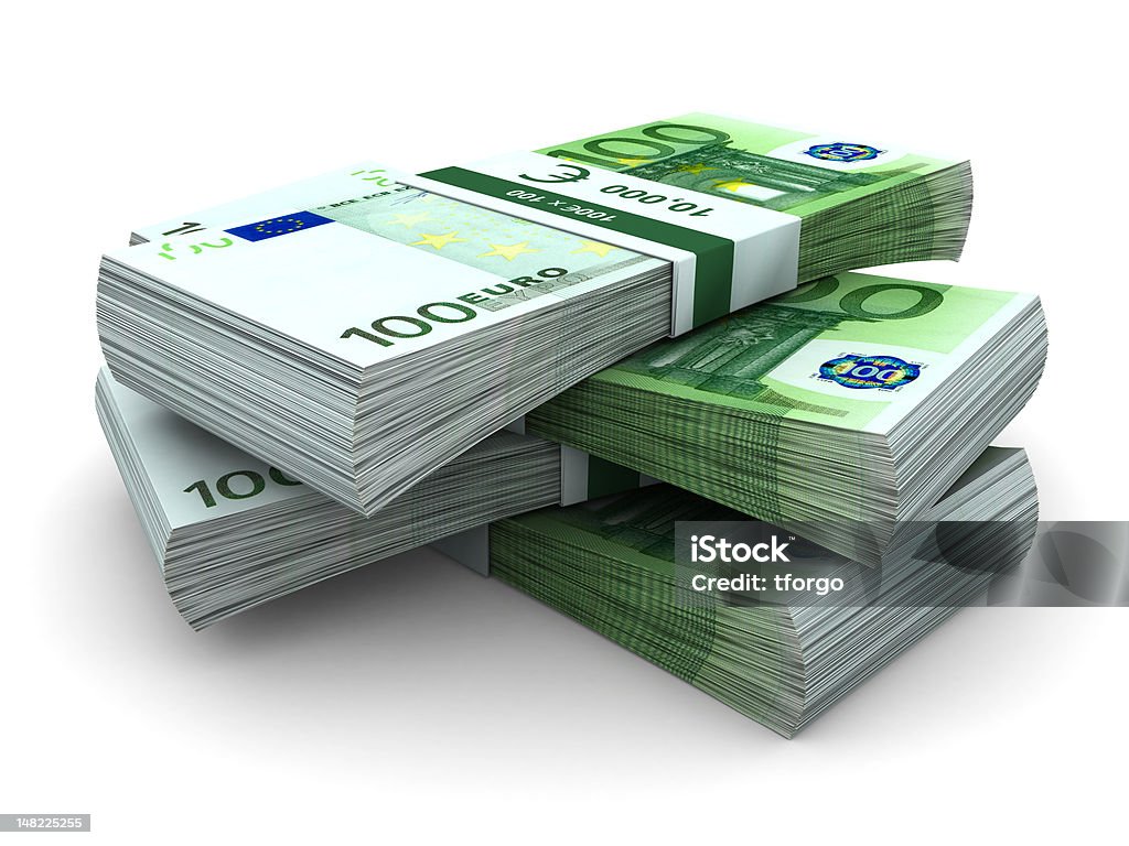 Stack of 100€ bills Stack of 100AA bills Currency Stock Photo