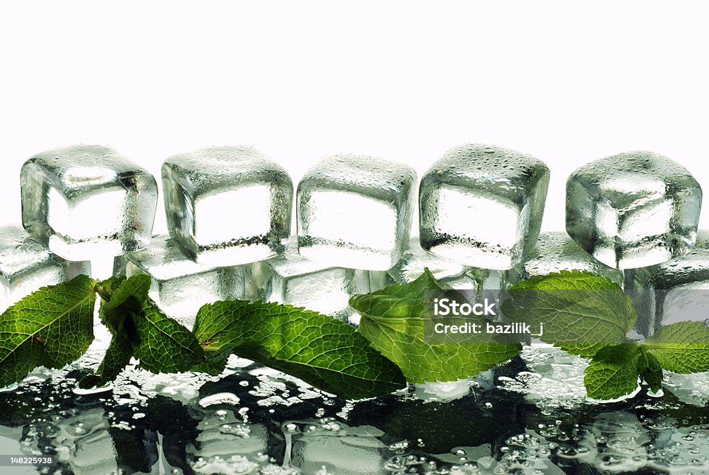 freshness with ice cubes and mint Brick Stock Photo