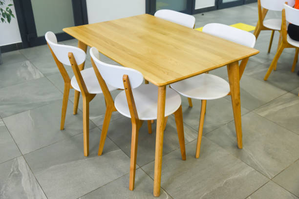 istock Table and chairs in a public cafe 1482262034
