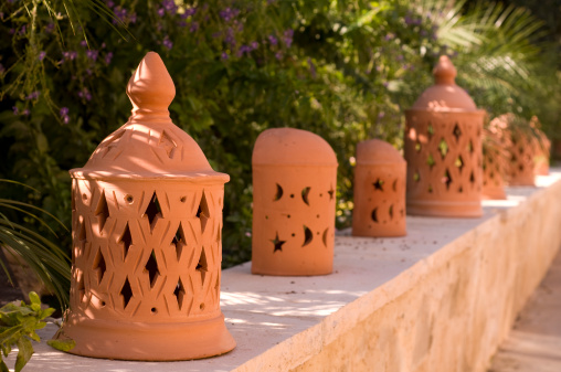 Clay Authentic oriental Ceramic lantern- Israel